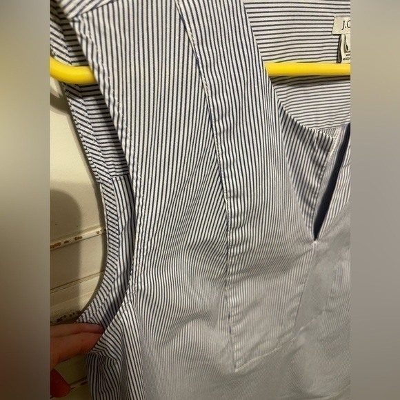 J Crew blue and white striped sleeveless shirt - Picture 3 of 8
